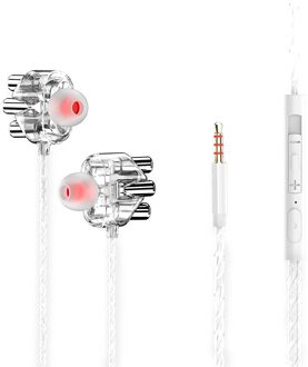 Stereo Bekabelde Oortelefoon Hoge Bass 6D Stereo In-Ear Oordopjes Oordopjes Sport Koptelefoon Voor Fitness Hardlopen Fietsen Auricular single zilver