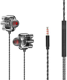 Stereo Bekabelde Oortelefoon Hoge Bass 6D Stereo In-Ear Oordopjes Oordopjes Sport Koptelefoon Voor Fitness Hardlopen Fietsen Auricular single zwart
