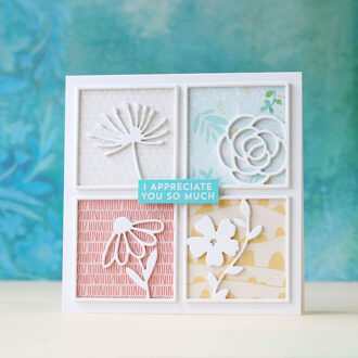 Sterft Scrapbooking 4PC Decoratief Patroon Metalen Stansmessen Craft Postzegels gestanst Embossing Kaart Maken Stencil Frame