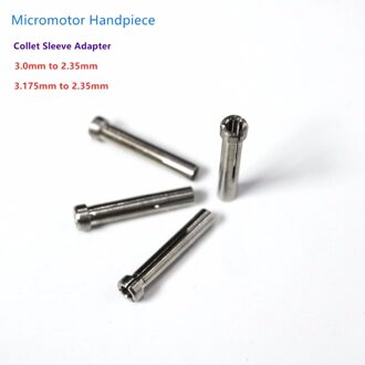 Sterke 210 Micromotor Verzamelen Mouwen Adapter Micromotor Handstuk Chuck Converter 2.35Mm Naar 3.175Mm 2.35Mm Tot 3.0Mm handstuk 3.175 to 2.35