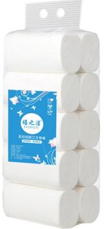 Sterke 4-Ply Biedt Zachtheid Sterkte Hout Papierrol 10 Rolls Toiletpapier Huishouden Hotel Coreless Afdrukken