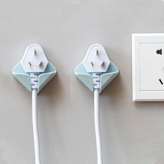 Sterke Lijm Haak Power Houder Plug Draad Socket Hanger Wandmontage Zelf Kleverige Haak Multifunctionele Opslag Haken Rack TXTB1 blauw