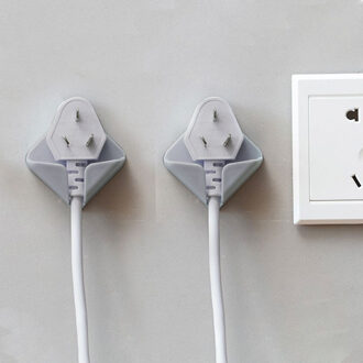 Sterke Lijm Haak Power Houder Plug Draad Socket Hanger Wandmontage Zelf Kleverige Haak Multifunctionele Opslag Haken Rack TXTB1 grijs