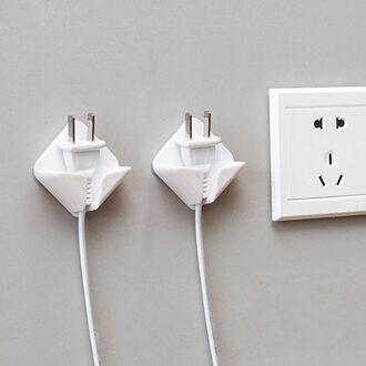 Sterke Lijm Haak Power Houder Plug Draad Socket Hanger Wandmontage Zelf Kleverige Haak Multifunctionele Opslag Haken Rack TXTB1 wit