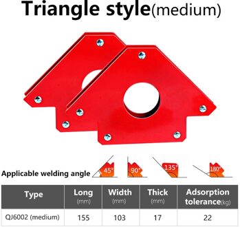 Sterke Magnetische Lassen Hoek Houder Ijzer Zuig Lassen Haakse En Lassen Klepstandsteller Lassen Hulpgereedschap 90-Graden medium 2stk