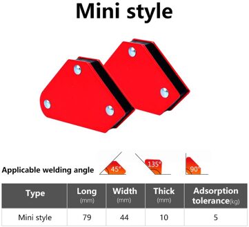Sterke Magnetische Lassen Hoek Houder Ijzer Zuig Lassen Haakse En Lassen Klepstandsteller Lassen Hulpgereedschap 90-Graden Mini 2stk
