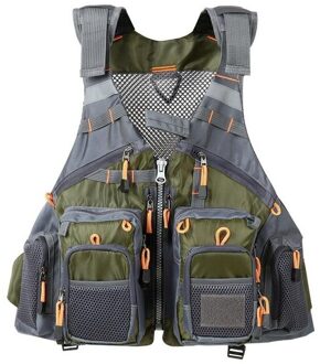 Sterke Vissen Jas Vissen Vest 50-110Kg Outdoor Sport Multifunctionele Meerdere Zakken Zwemmen Vissen Vest groen