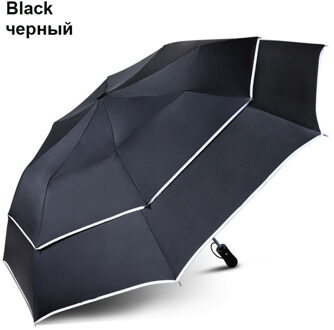 Sterke Wind Slip 110cm Opvouwbare Paraplu Mannen Vrouwen Regen 8K Parasol Grote Gentleman Business Draagbare Lange Handvat Paraplu zwart