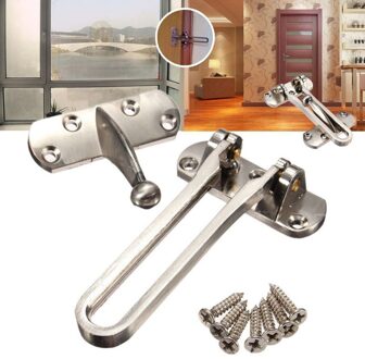Sterke Zinklegering Security Window Deur Guard Restrictor Lock Klink Veiligheid Chain 63*22*83 Mm Chrome
