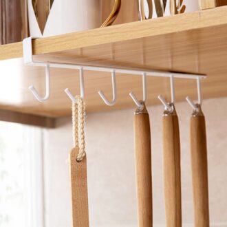 Sterker Gratis Van Punch Opslag Plank Opknoping Cap Papier Planken Keuken Ijzer Multifunctionele Hanger - 1 Stuk wit