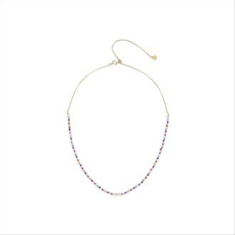 Sterling Zilver 925 Ketting met Oranje Hydrothermale Kwarts Afgewerkt in 18K Geel Goud - Asvorg Veelkleurig