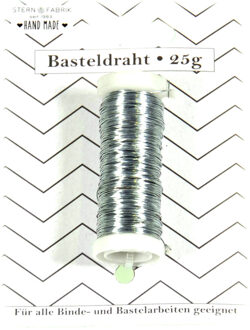 Stern Fabrik Binddraad/wikkeldraad - op rol - zilver - 50 m x 0,35 mm - hobbydraad/bloemendraad