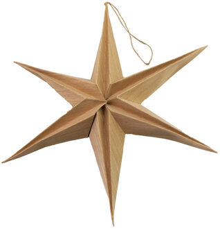 Stern Fabrik Decoratie kerstster - bruin - 29 cm - eco - papier - 6 punten - hangend