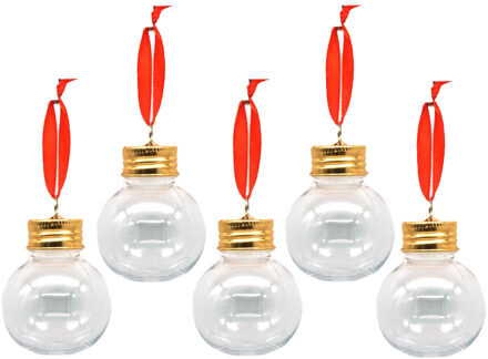 Stern Fabrik kerstballen - vulbaar - likeur/vloeistof - 6x- 50 ml -6cm - Kerstbal Transparant