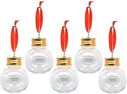 Stern Fabrik kerstballen - vulbaar - likeur/vloeistof - 6x- 50 ml -6cm - Kerstbal Transparant