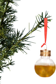 Stern Fabrik Kerstballen - vulbaar - voor bier - 6x st - 50 ml - kunststof - 6 cm