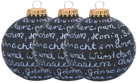 Stern Fabrik Krijt/krijtbord kerstbal - 3x - incl. krijtje - 8 cm - kunststof - beschrijfbaar