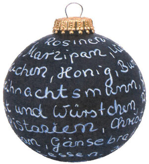 Stern Fabrik krijt/krijtbord kerstbal - met krijtje - 8 cm - kunststof - Kerstbal Zwart