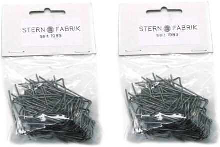 Stern Fabrik steekkrammen - 100x - 50 mm - patentkrammen/klemmetjes - Kerststukjes Zilverkleurig