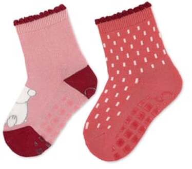 Sterntaler ABS sokken dubbelpak ijsbeer Elia roze Roze/lichtroze - 19/20