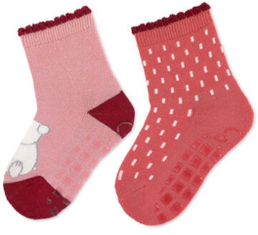 Sterntaler ABS sokken dubbelpak ijsbeer Elia roze Roze/lichtroze - 25/26