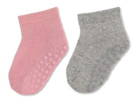 Sterntaler ABS sokken dubbelpak uni kort roze Roze/lichtroze - 17/18