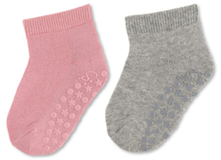 Sterntaler ABS sokken dubbelpak uni kort roze Roze/lichtroze - 23/24