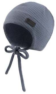 Sterntaler Beanie wafel piqué grijs blauw - 39 cm