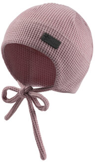 Sterntaler Beanie wafel piqué mat roze Roze/lichtroze