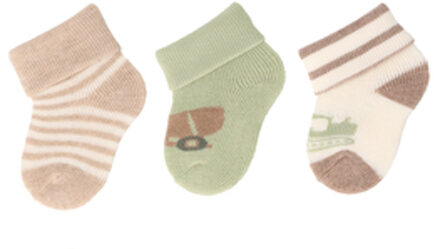 Sterntaler First sokken 3-pack gestreept beige gemêleerd