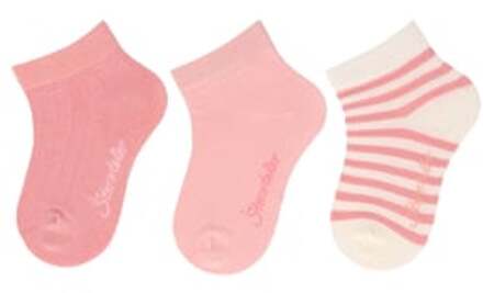 Sterntaler Korte sokken 3-pack rib mat roze Roze/lichtroze - 17/18