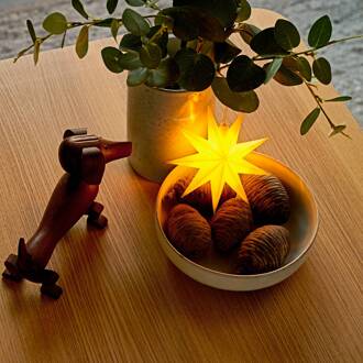 Sterntaler LED-ster, geel, Ø 11 cm, 9 punten, IP44 batterij