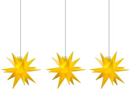Sterntaler Lichtketting ster binnen, 18-punten, 3-lamps, geel