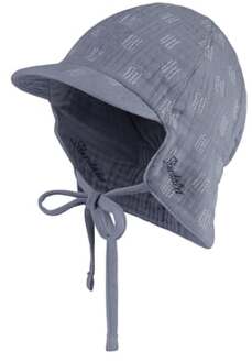 Sterntaler Omkeerbare peaked cap met nekbescherming grijsblauw - 41 cm