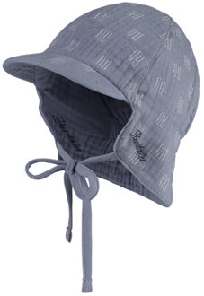 Sterntaler Omkeerbare peaked cap met nekbescherming grijsblauw - 45 cm