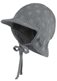 Sterntaler Omkeerbare peaked cap met nekbescherming steengroen - 41 cm