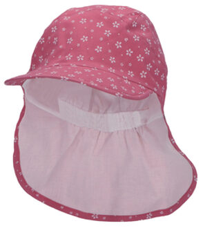 Sterntaler Peaked cap met nekbescherming bloemen roze Roze/lichtroze