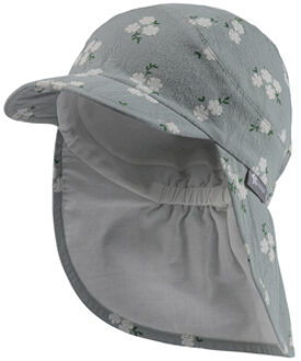 Sterntaler Peaked cap met nekbescherming bloemen steengroen - 49 cm