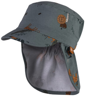 Sterntaler Peaked cap met nekbescherming dieren mat groen