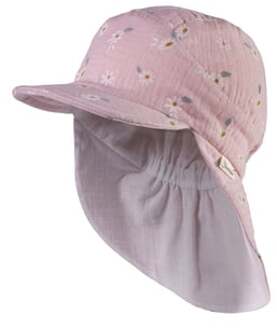 Sterntaler Peaked cap met nekbescherming madeliefjes fluweelroze Roze/lichtroze - 49 cm