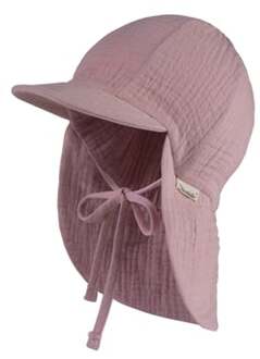 Sterntaler Peaked cap met nekbescherming mousseline fluweel roze Roze/lichtroze - 45 cm