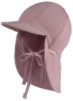 Sterntaler Peaked cap met nekbescherming mousseline fluweel roze Roze/lichtroze