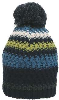 Sterntaler Pom-pom hoed gestreept patroon marine Blauw - 51 cm