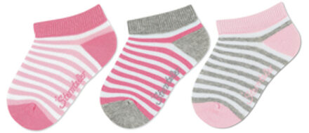 Sterntaler Sneaker sokken 3-pack gestreept roze Roze/lichtroze - 17/18