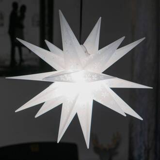 Sterntaler Sneeuwvlokken-ster buiten, 18-punten, bedrukt wit
