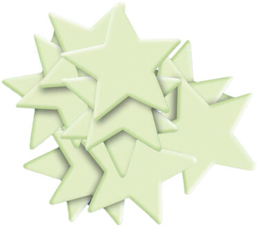 Sterrenhemel glow in the dark - stickers - Dia 8 cm - 9x stuks - Lichtgevende stickers - kinderkamer Wit