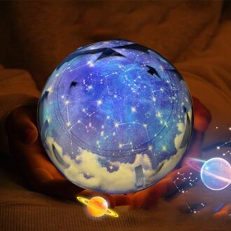 Sterrenhemel Nachtlampje Planeet Magic Projector Aarde Universe Led Lamp Kleurrijke Draaien Knipperende Ster Kids Baby Christmas Constellation / Rotate