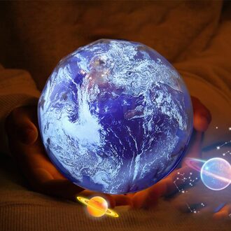 Sterrenhemel Nachtlampje Planeet Magic Projector Aarde Universe Led Lamp Kleurrijke Draaien Knipperende Ster Kids Baby Christmas Earth / Not Rotate
