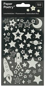 Sterrenhemel voor kinderkamer - Stickervel van de ruimte - glow in the dark - 10 x 19 cm
