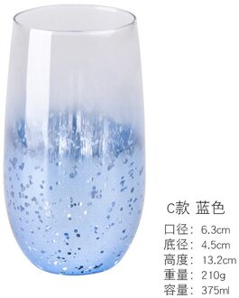 Sterrenhemel Water Cup Creatieve Persoonlijkheid Trend Melk Thee Koffie Melk Mannen En Vrouwen Koppels Leuke Meisjes Super Leuke Bril C section ster blauw
